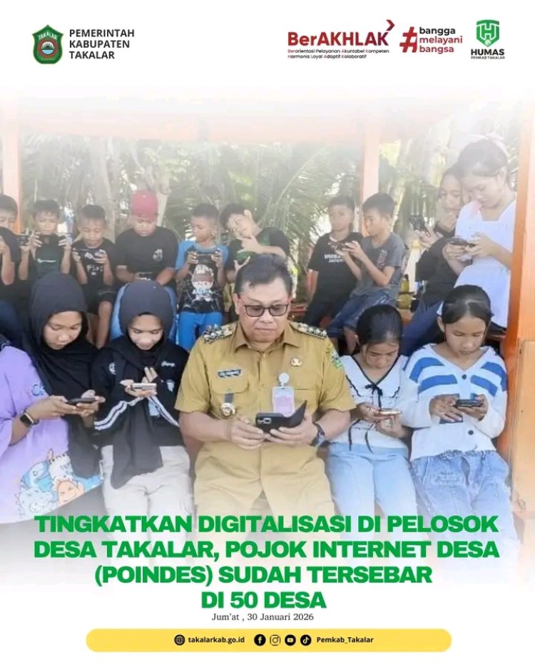 Tingkatkan Digitalisasi Di pelosok Desa Takalar, Pojok Internet Desa (Poindes) Sudah tersebar di 50 Desa